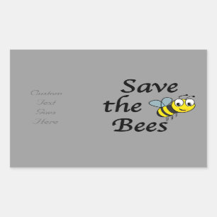 Retten Sie die Bienen Rechteckiger Aufkleber
