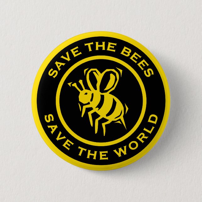 Retten Sie die Bienen retten die Welt Button (Vorderseite)