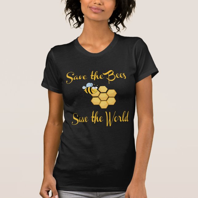 Retten Sie die Bienen retten die Welt T-Shirt (Vorderseite)