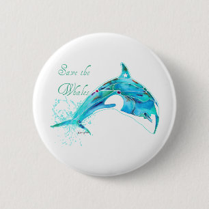 Retten Sie die blauen Wale Button