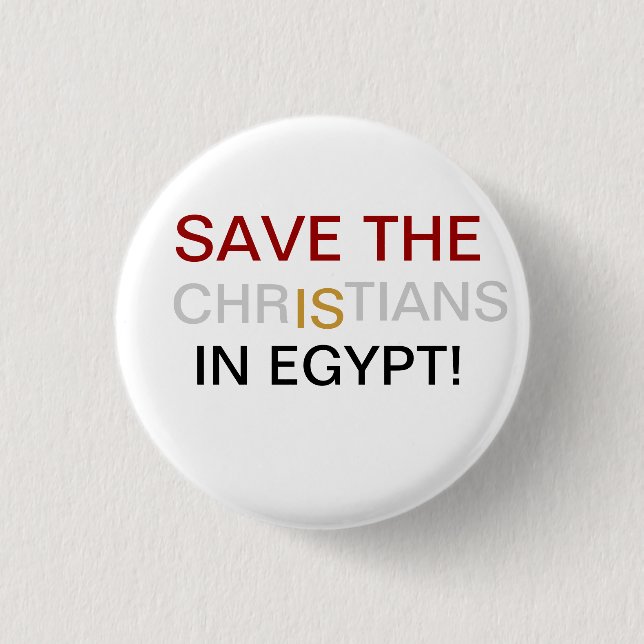 retten Sie die Christen von Ägypten-Knopf Button (Vorderseite)