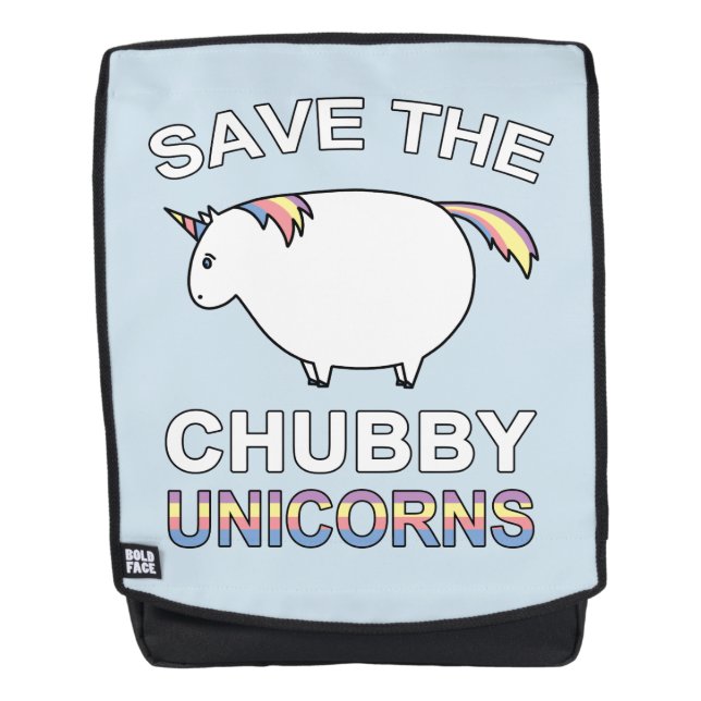 Retten Sie die Chubby Unicorns Rucksack (Vorderseite)