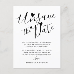 Retten Sie die Datumsmeldungen Hochzeit Ankündigungspostkarte