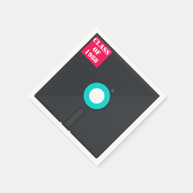 Retten Sie die Diskette des Computers| Blue & Red  Serviette (Ecke)