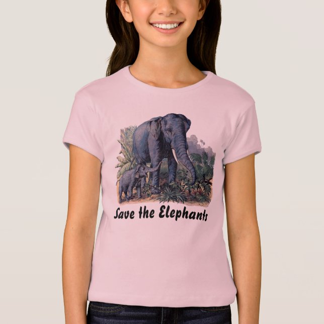 Retten Sie die Elefanten T-Shirt (Vorderseite)