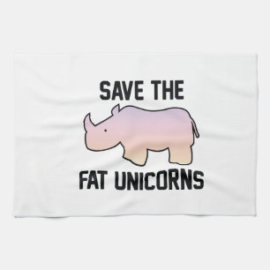 Retten Sie die fetten Unicorns Geschirrtuch