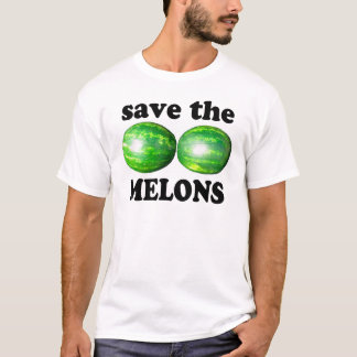 retten Sie die Melonen auf Weiß T-Shirt