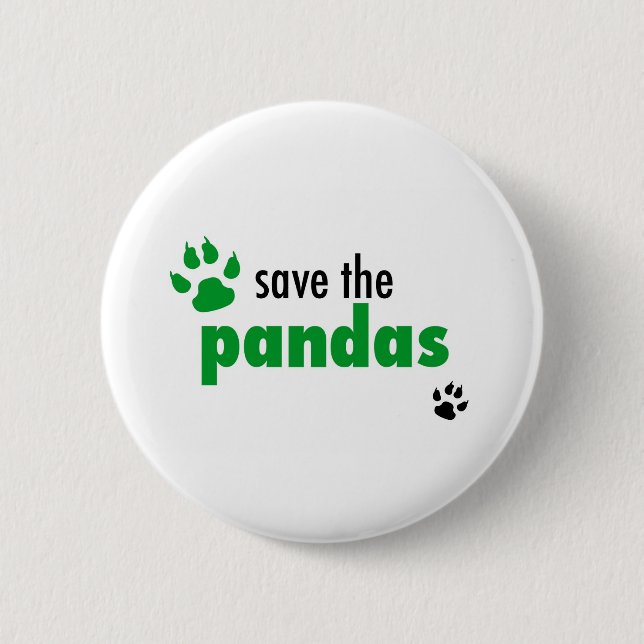 Retten Sie die Pandas Button (Vorderseite)