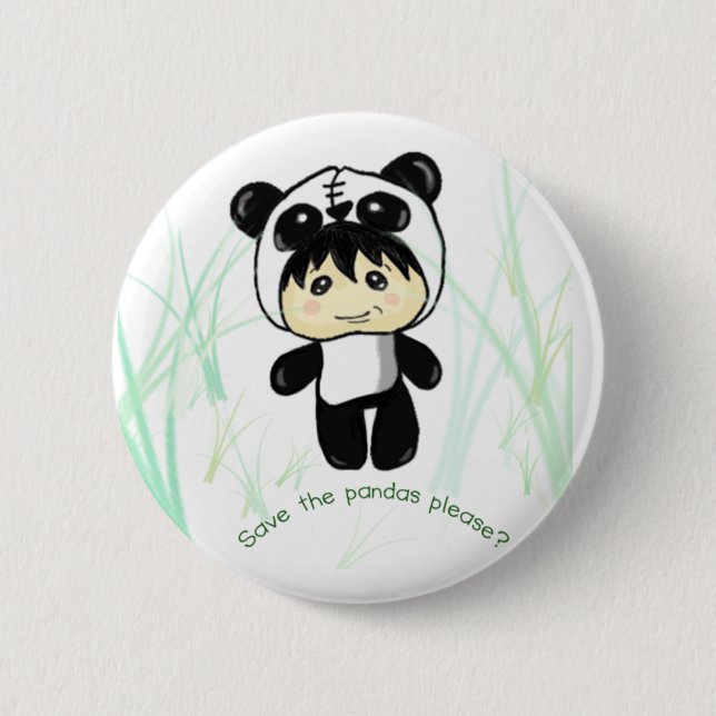 Retten Sie die Pandas gefallen? Button (Vorderseite)