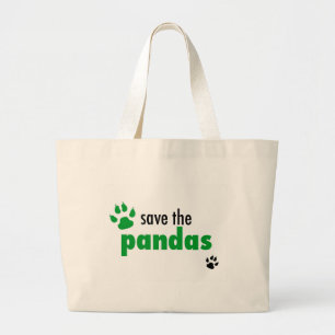 Retten Sie die Pandas Jumbo Stoffbeutel