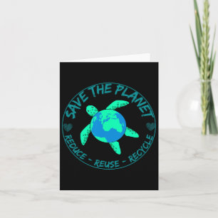 Retten Sie die Planetschildkröte Recycle Earth Day Karte