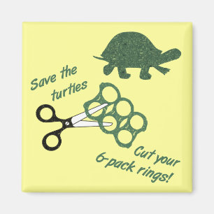 Retten Sie die Schildkröten schneiden sechs Magnet
