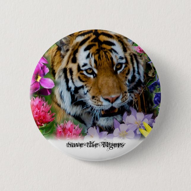 Retten Sie die Tiger Button (Vorderseite)