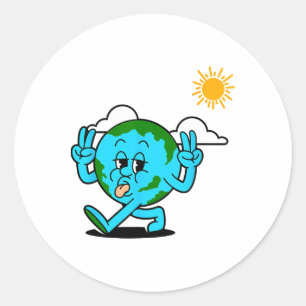 Retten Sie die Umwelt des Planeten Erde Runder Aufkleber