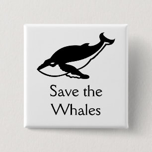 Retten Sie die Wale Button
