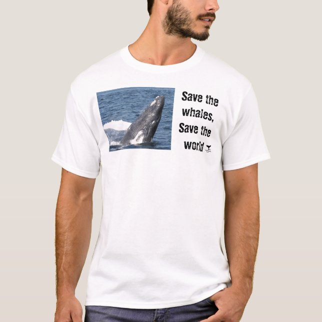 Retten Sie die Wale, retten Sie die Welt T-Shirt (Vorderseite)