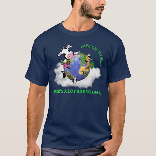 Retten Sie die Welt (Marine) T-Shirt (Vorderseite)