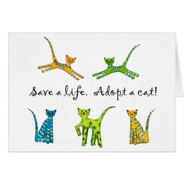 Retten Sie ein Leben. Adoptieren Sie eine Katze! (Vorderseite (Horizontal))