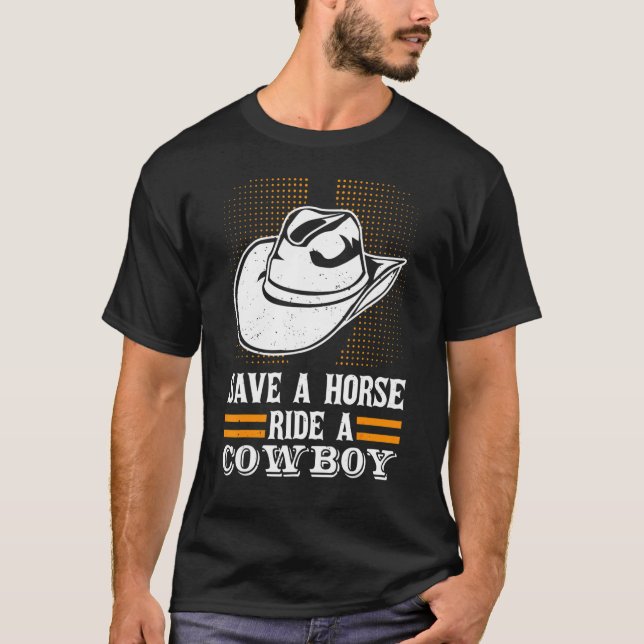 Retten Sie ein Pferd reiten Cowboy Gallop für Männ T-Shirt (Vorderseite)