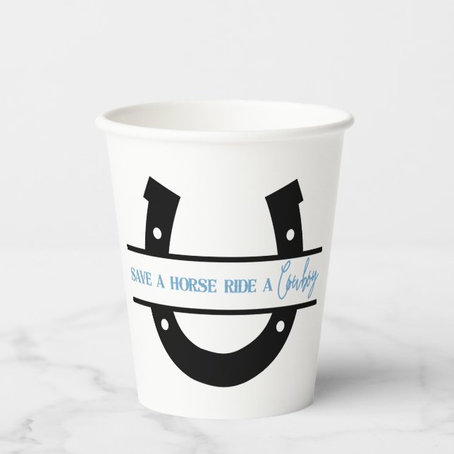 Retten Sie ein Pferd Reiten ein Cowboy Cups Pappbecher (Vorderseite)