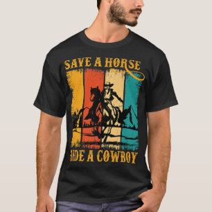 Retten Sie ein Pferdereiten Cowboy Reiten Roping F T-Shirt