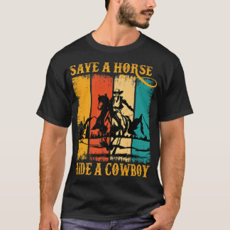 Retten Sie ein Pferdereiten Cowboy Reiten Roping F T-Shirt