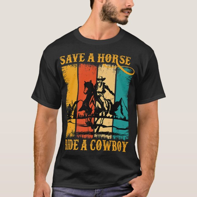 Retten Sie ein Pferdereiten Cowboy Reiten Roping F T-Shirt (Vorderseite)