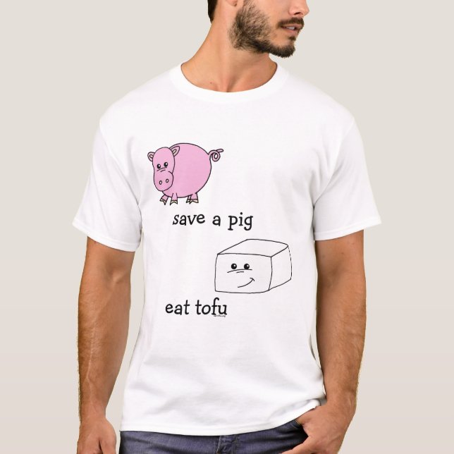 retten Sie ein Schwein essen Tofu T-Shirt (Vorderseite)