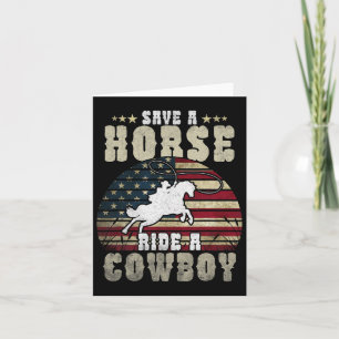 Retten Sie eine Pferdereifahrt Ein Cowboy Funny Re Karte