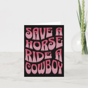 Retten Sie eine Pferdereifahrt Ein Cowboy Rodeo Ap Karte