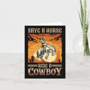 Retten Sie eine Pferdereifahrt Ein Cowboy Western Karte