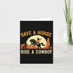 Retten Sie eine Pferdereifahrt Ein Cowboy Western  Karte