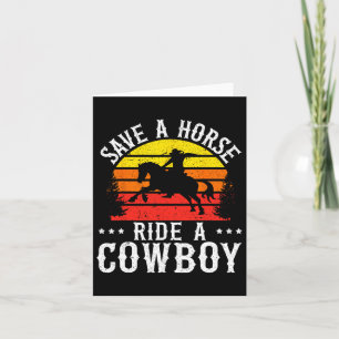 Retten Sie eine Pferdereifahrt Ein Cowboy Western Karte