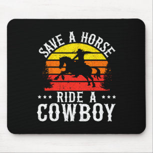 Retten Sie eine Pferdereifahrt Ein Cowboy Western  Mousepad