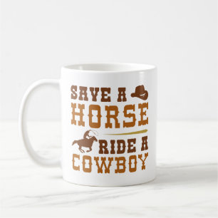 Retten Sie einen Pferdereiten einen Cowboy Kaffeetasse
