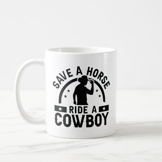 Retten Sie einen Pferdereiten einen Cowboy Kaffeetasse (Links)
