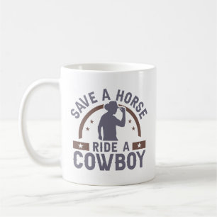Retten Sie einen Pferdereiten einen Cowboy Kaffeetasse
