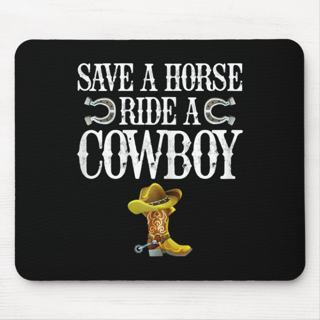 Retten Sie einen Pferdereiten einen Cowboy Mousepad (Vorne)