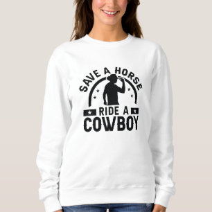 Retten Sie einen Pferdereiten einen Cowboy Sweatshirt