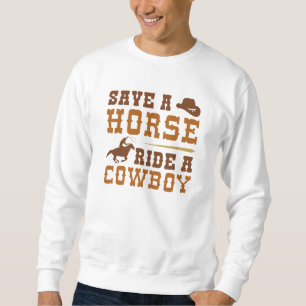 Retten Sie einen Pferdereiten einen Cowboy Sweatshirt