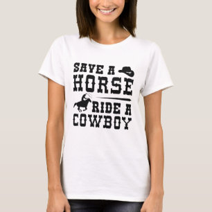 Retten Sie einen Pferdereiten einen Cowboy T-Shirt