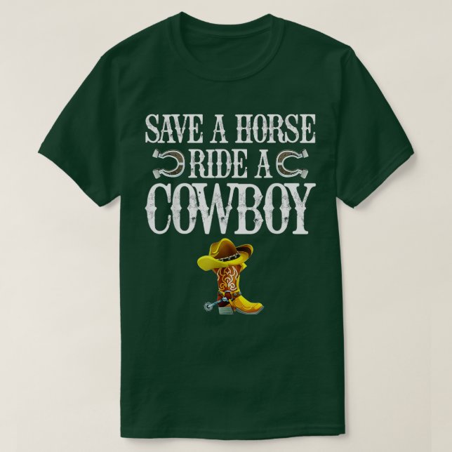 Retten Sie einen Pferdereiten einen Cowboy T-Shirt (Design vorne)