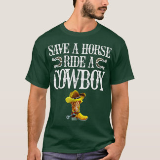 Retten Sie einen Pferdereiten einen Cowboy T-Shirt