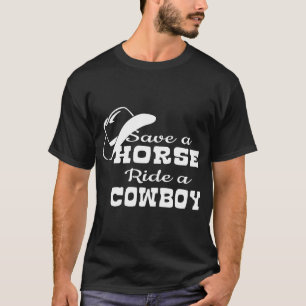 RETTEN Sie einer PFERDEfahrt ein COWBOY Damen T-Shirt