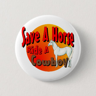 Retten Sie einer Pferdefahrt einen Cowboy Button