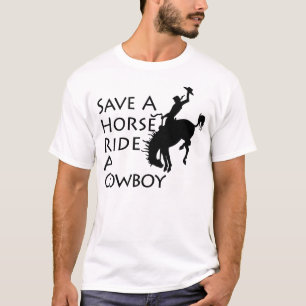 Retten Sie einer Pferdefahrt einen Cowboy T-Shirt