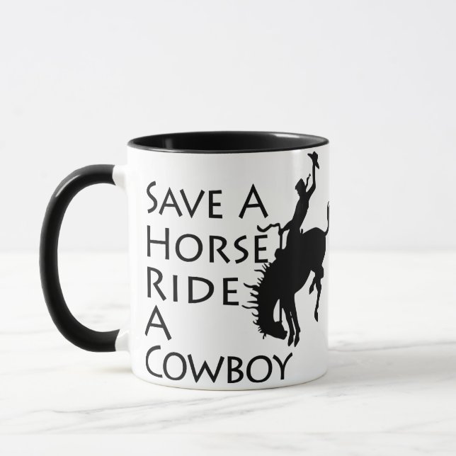 Retten Sie einer Pferdefahrt einen Cowboy Tasse (Links)