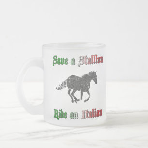 Retten Sie einer Stallions-Fahrt eine italienische Mattglastasse