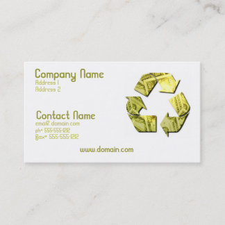 Retten Sie Geld recyceln Geschäfts-Karte Visitenkarte