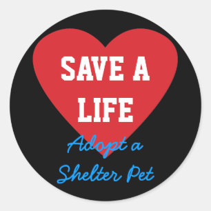 Retten Sie Leben-Adoptierte ein Schutz-Haustier Runder Aufkleber